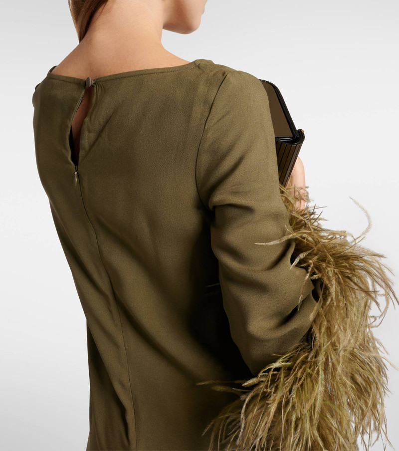 Del Lago feather-trimmed midi dress 6