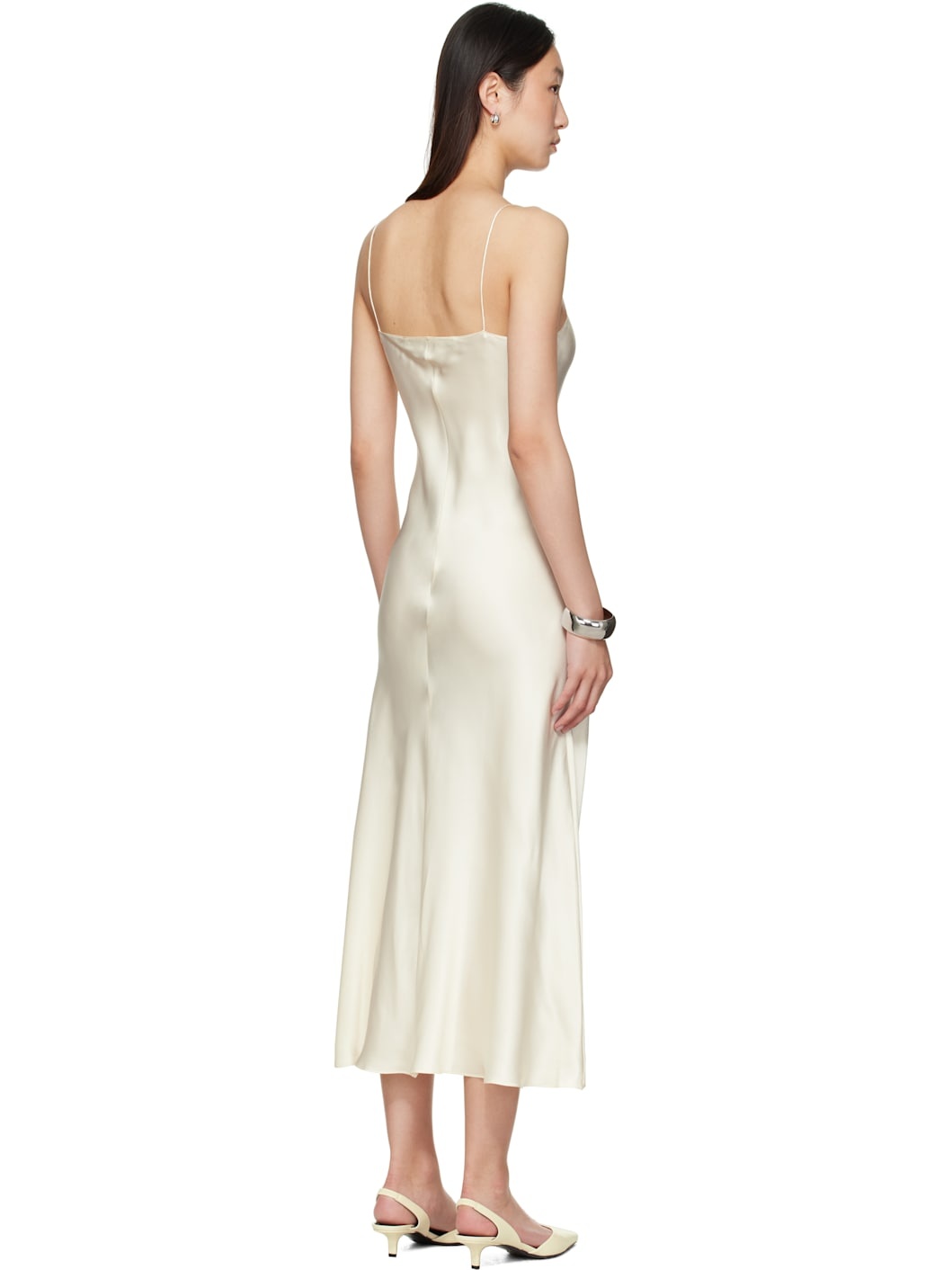 Off-White Alma Fluid Silk Midi Dress - 3