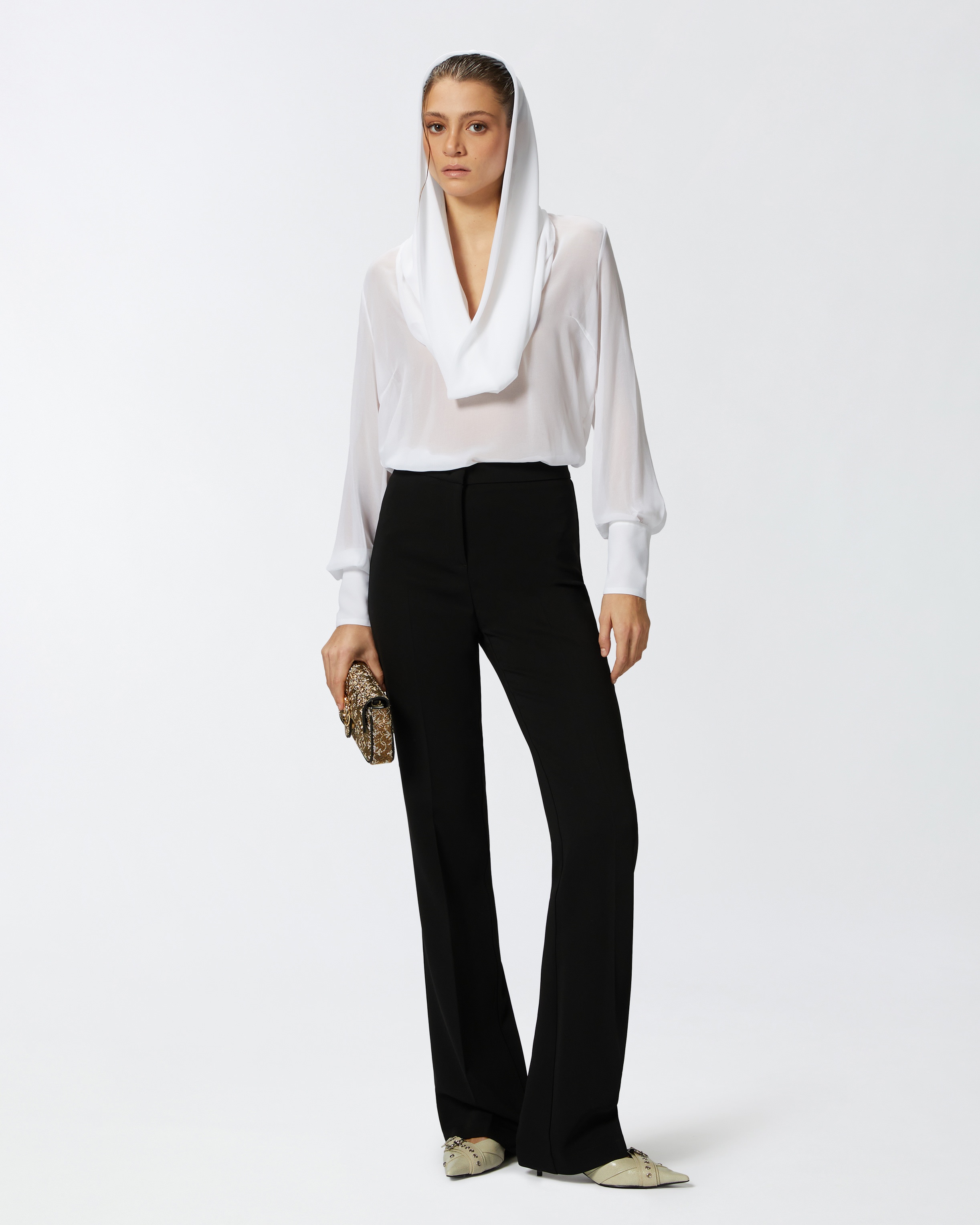 HIGH-WAIST TROUSERS IN TECHNICAL CADY - 2