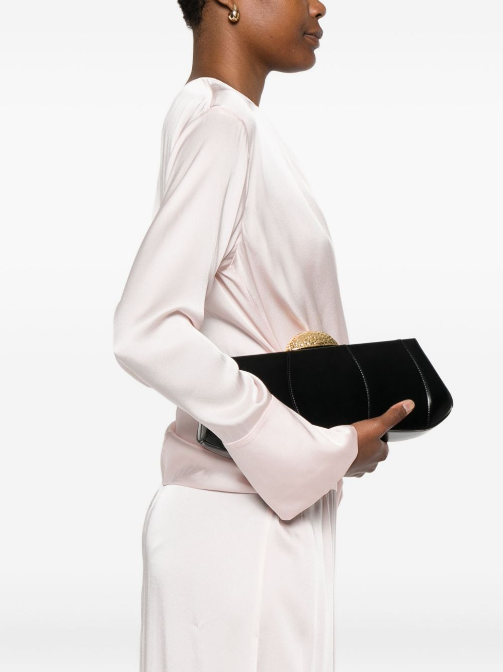 Eve hammered-dome clasp clutch bag - 2