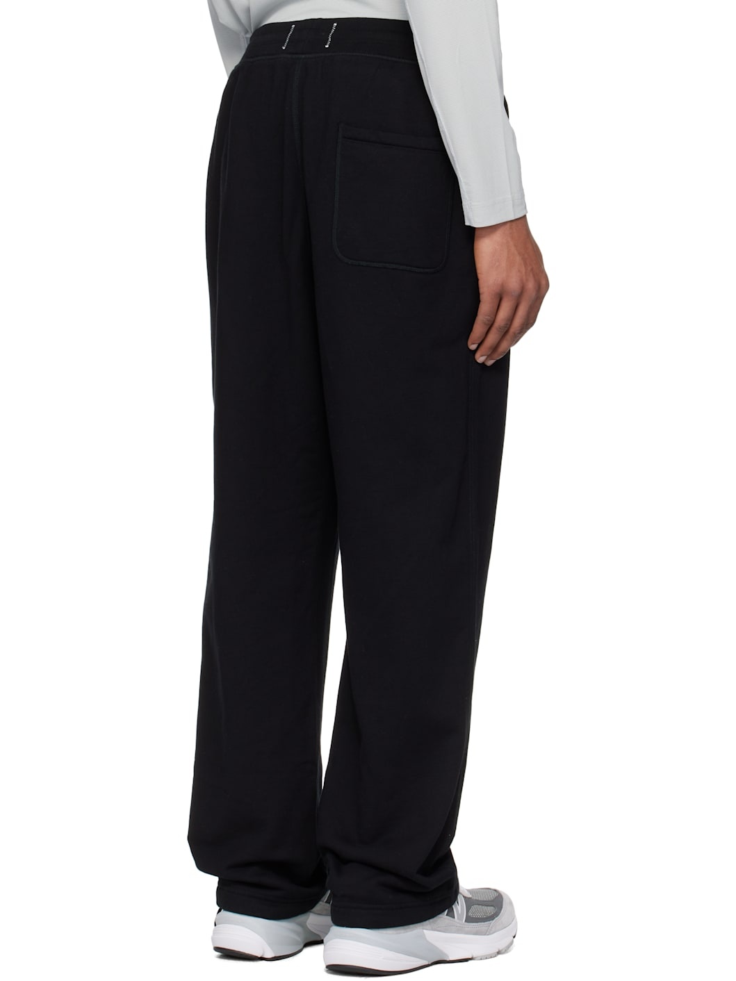 Black Midweight Terry Relaxed Sweatpants - 3