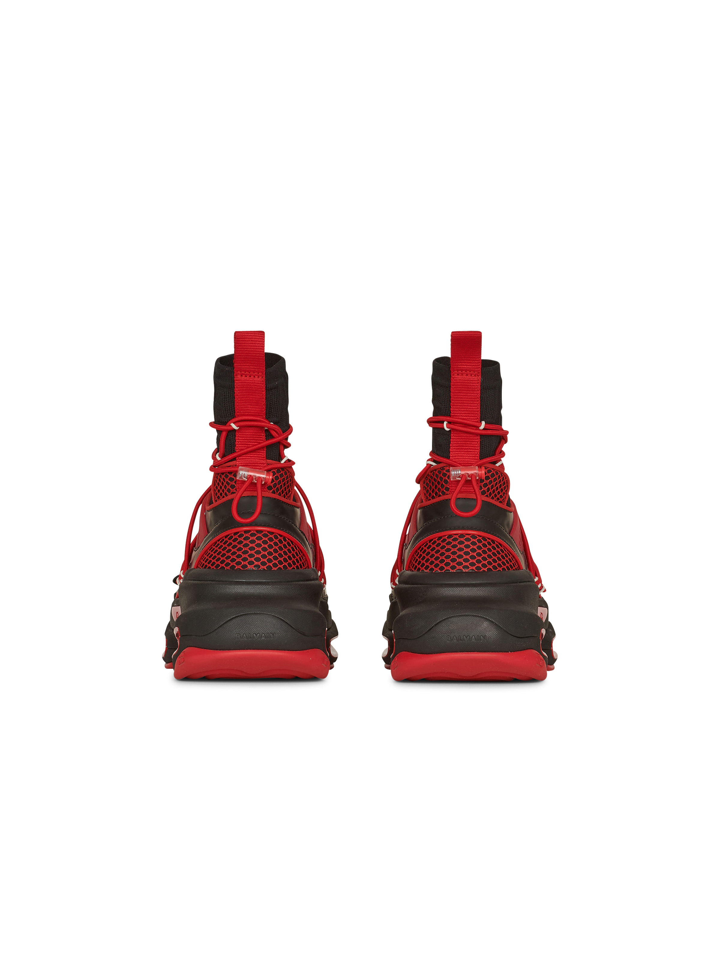 Bicolor knit and mesh B-Bold high-top sneakers - 5