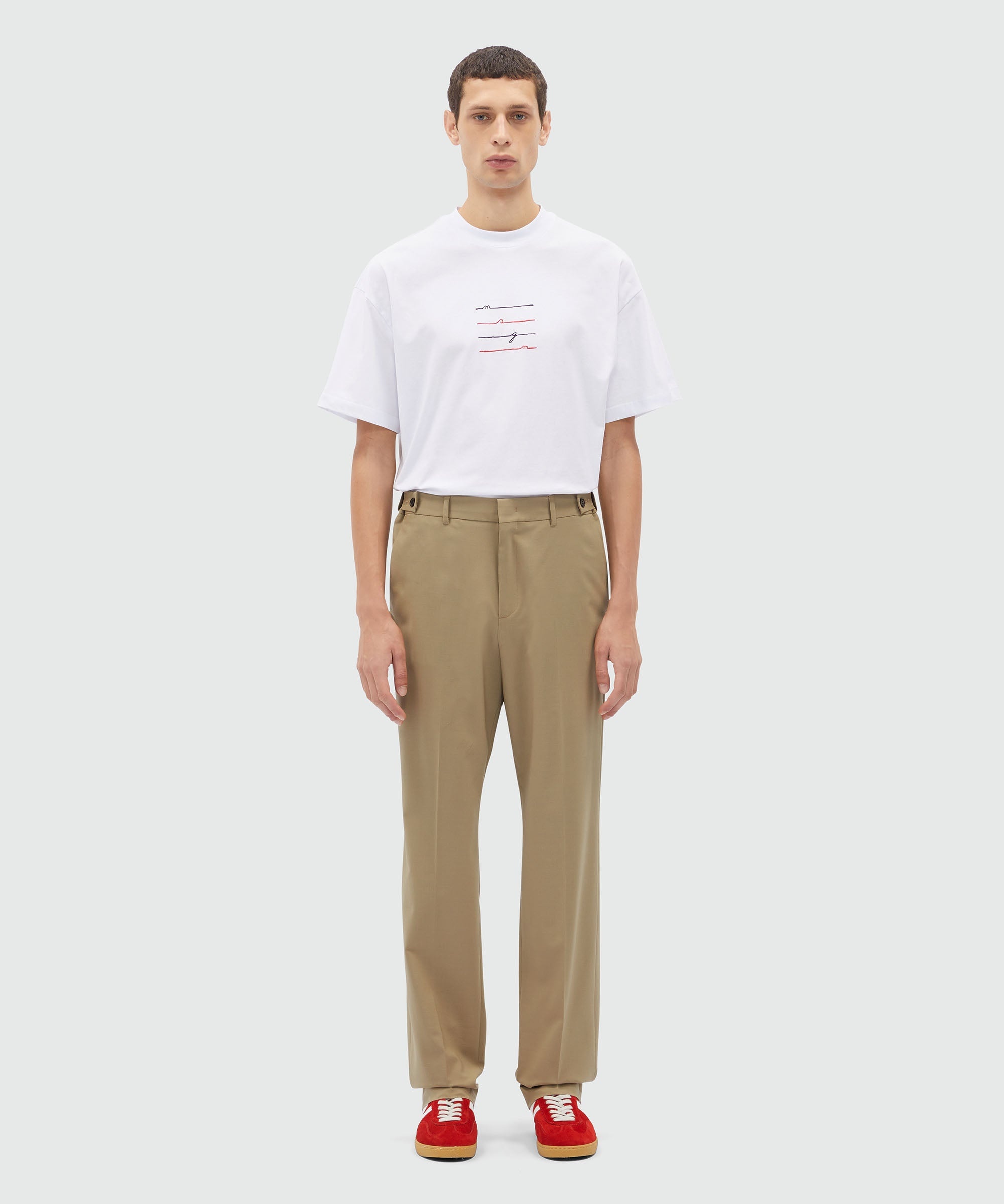 Sand chino trousers in light wool - 2