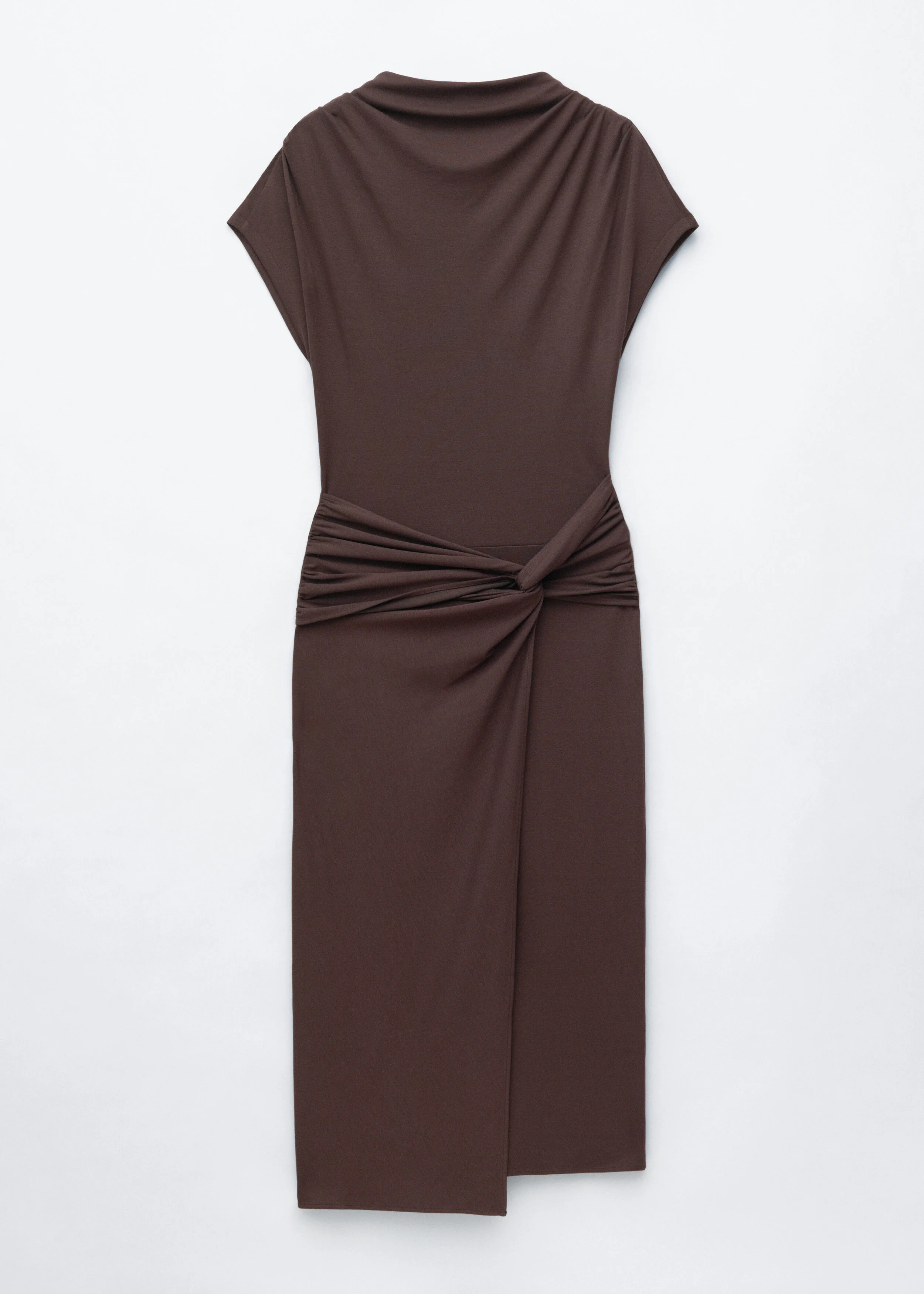 Draped Wrap Waist Dress - 1