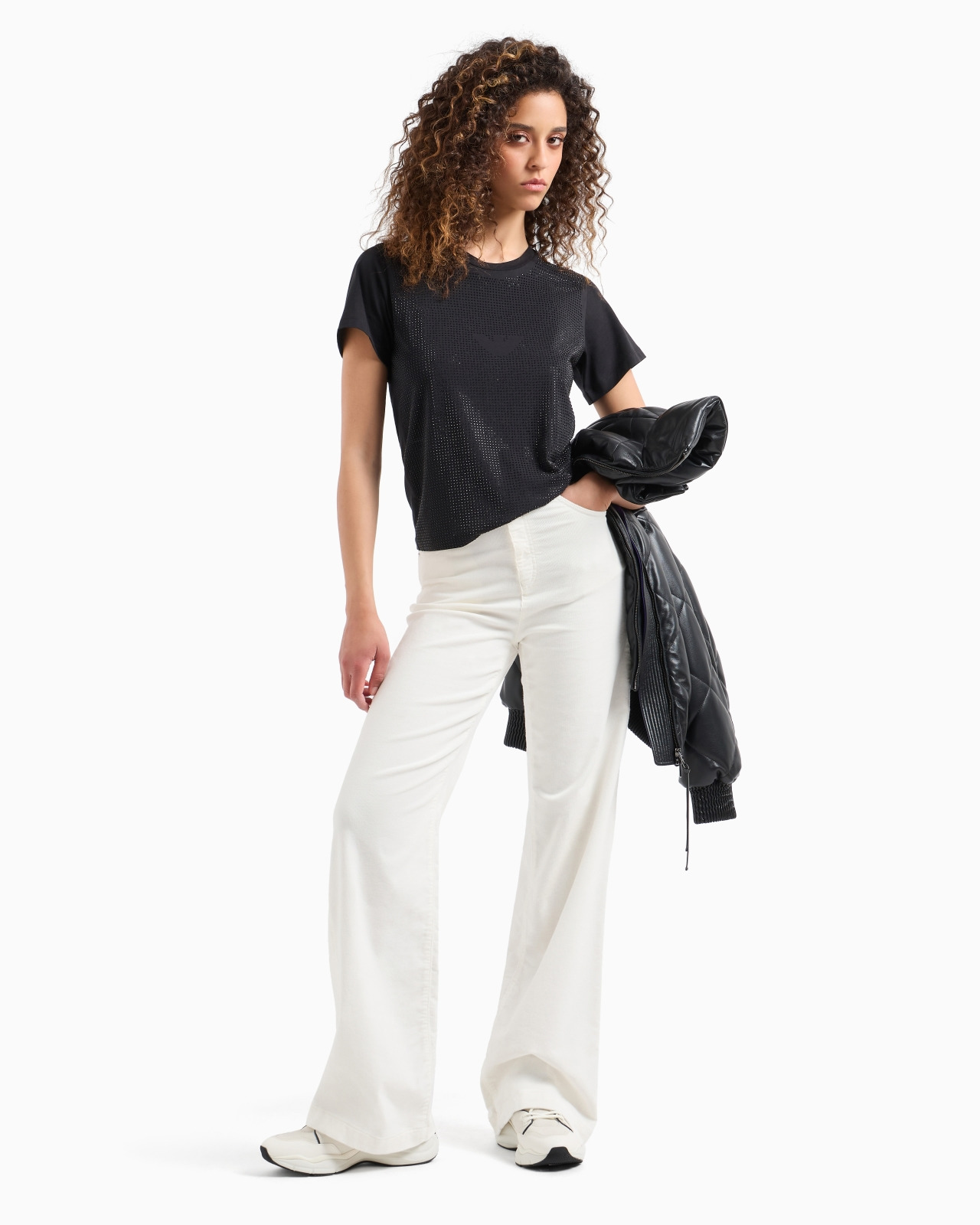 J14 high-waisted, wide-leg palazzo trousers in garment-dyed corduroy - 4
