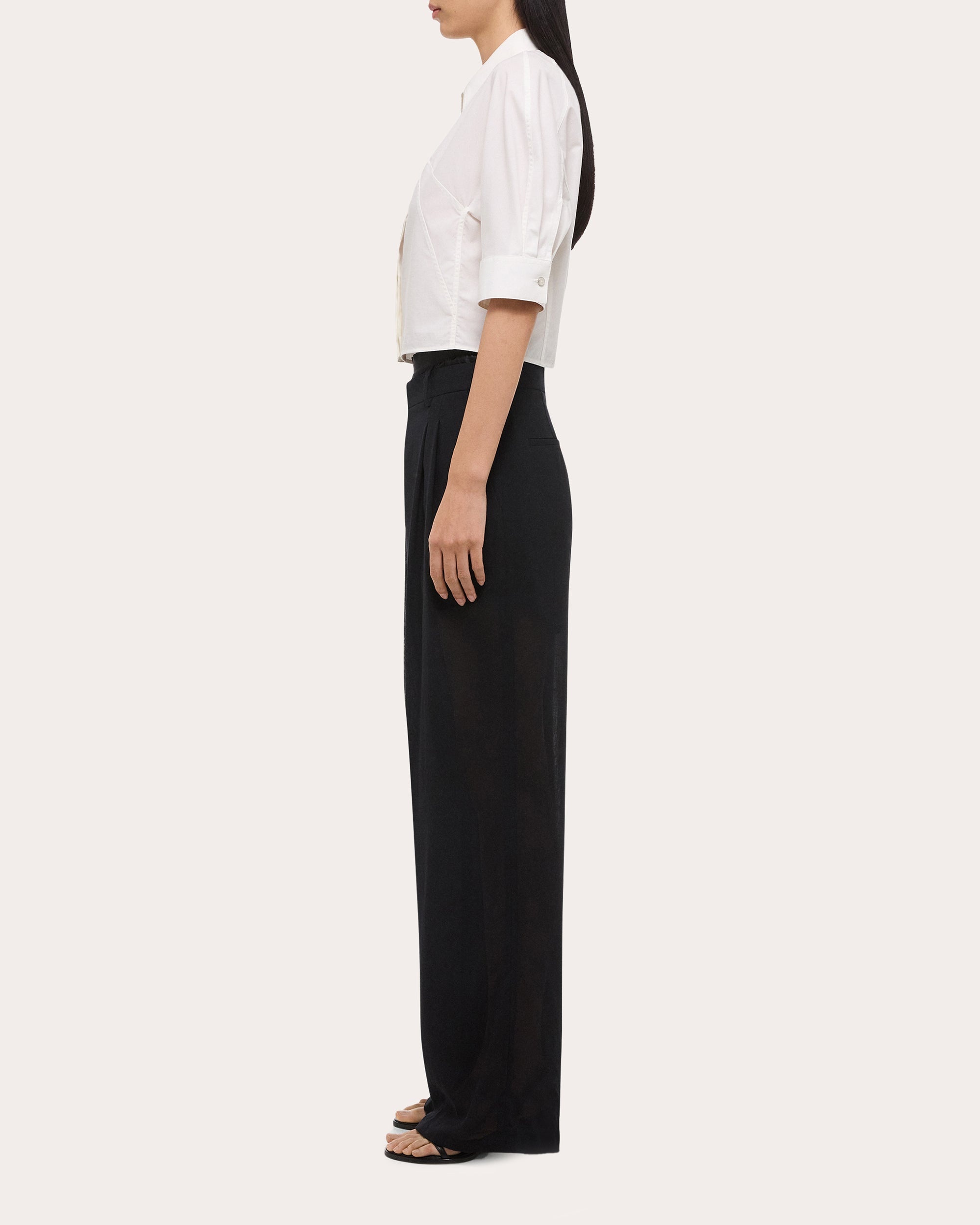 Cotton Poplin Articulated Puff-Sleeve Shirt - 3