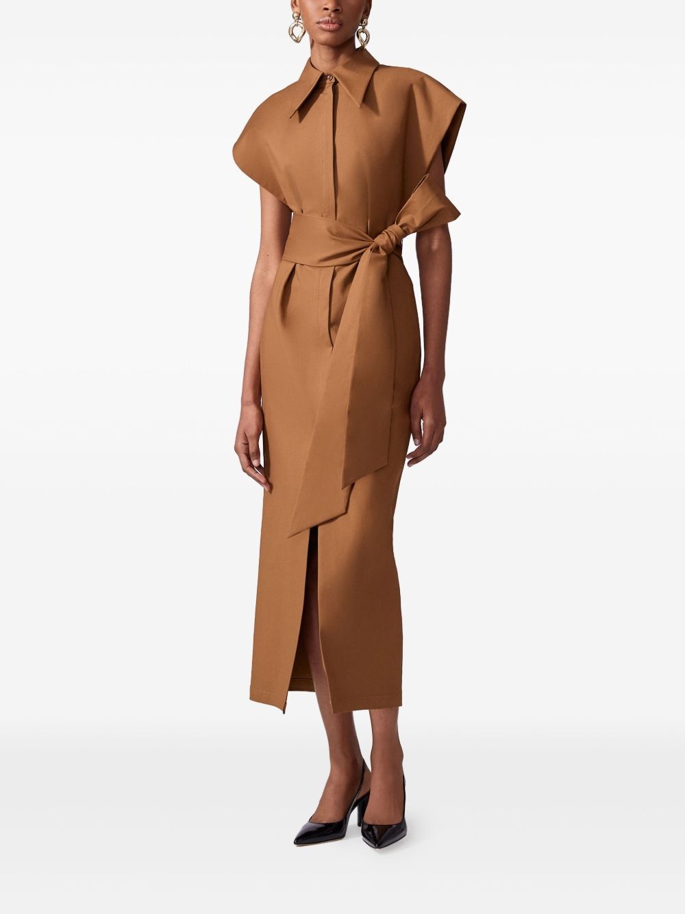 cap-sleeve midi dress - 2