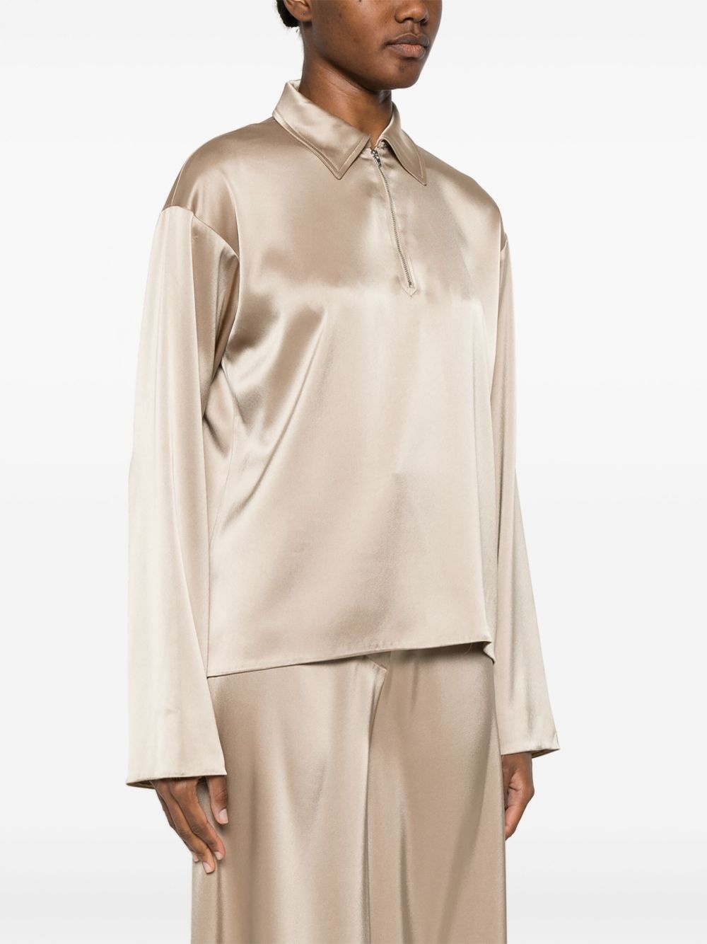satin polo top - 3