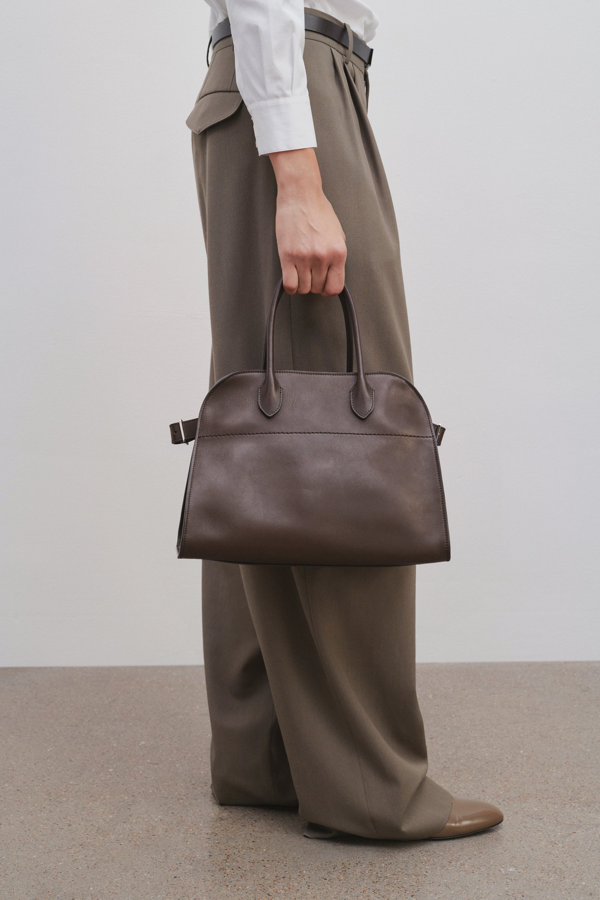 The Row Soft Margaux 12 Bag in Leather | REVERSIBLE