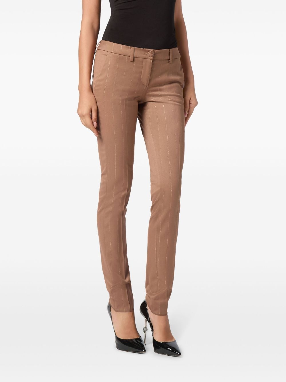 pinstripe chinos-fit trousers - 3