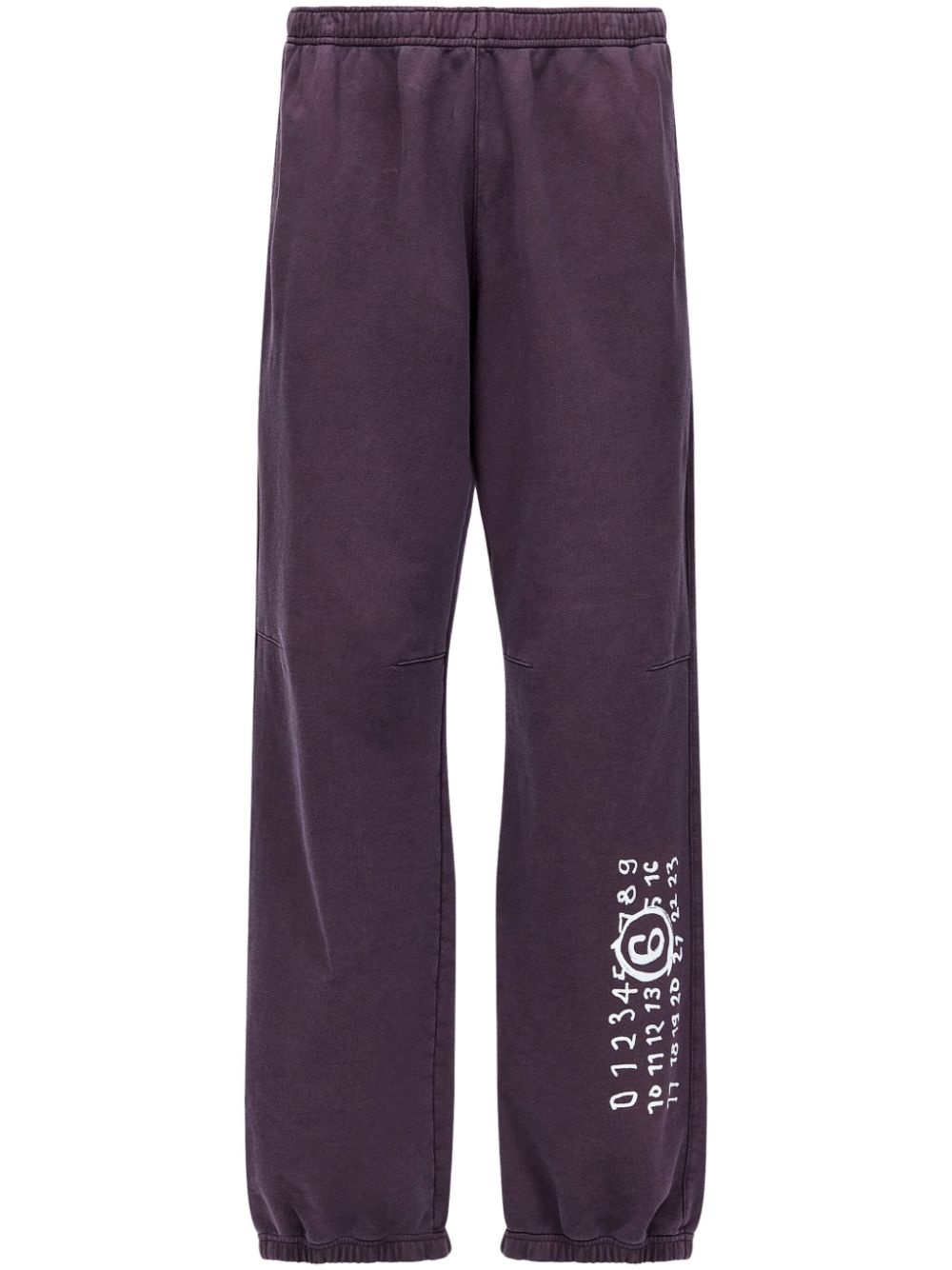 Numbers-print cotton track pants - 1