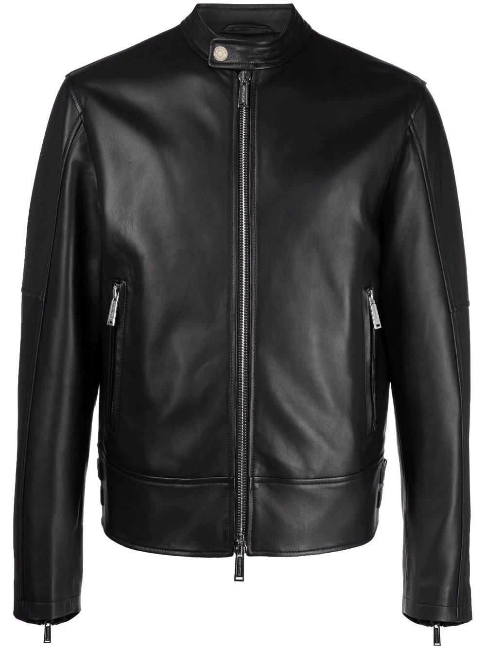 zip-up leather jacket - 1