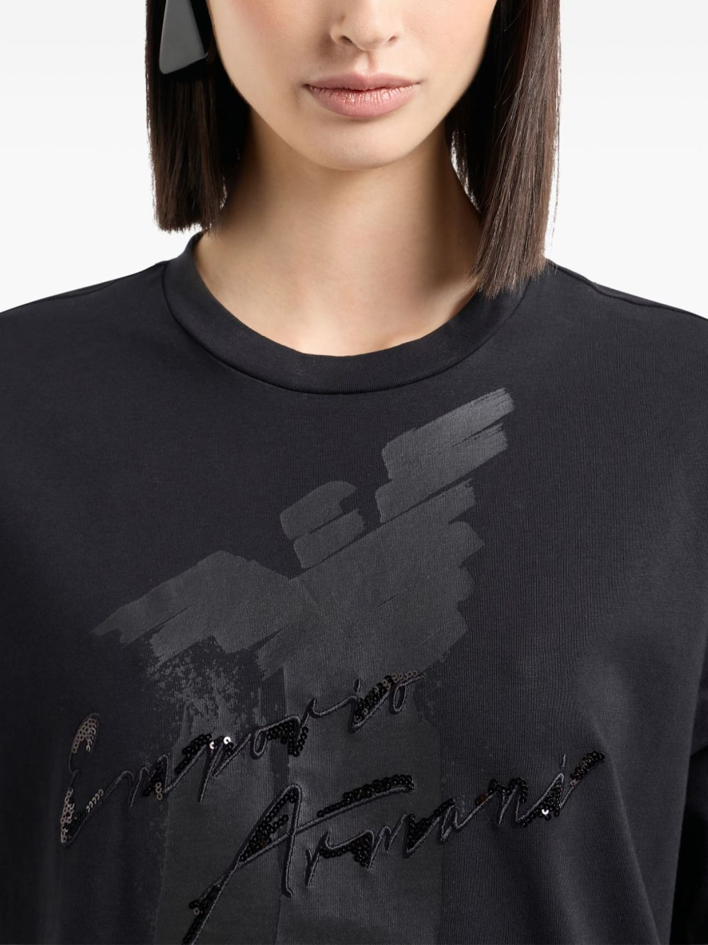 eagle-logo sequin-embellished T-shirt - 3