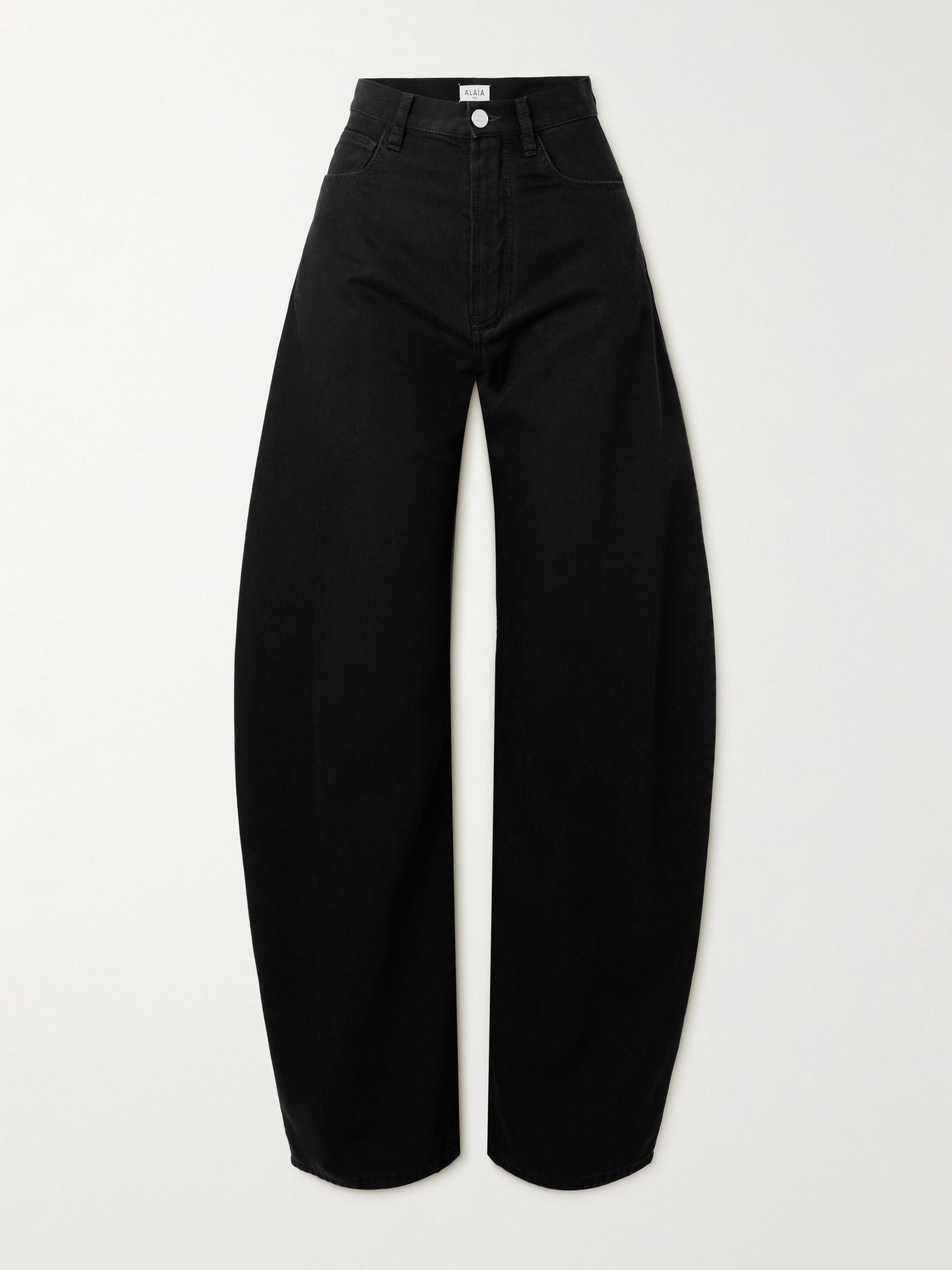High-rise barrel-leg jeans Black - 1