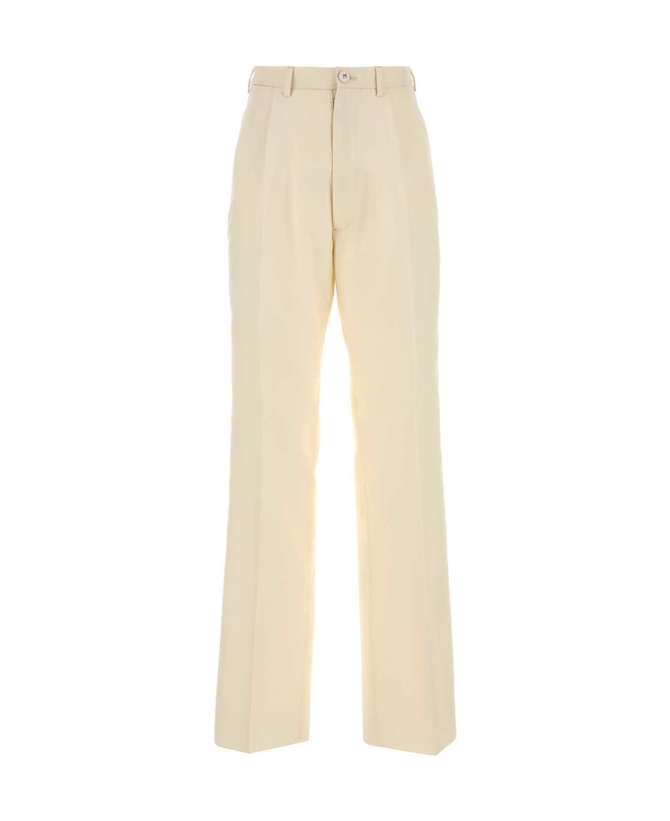 Cream Mohair Blend Pant - 1