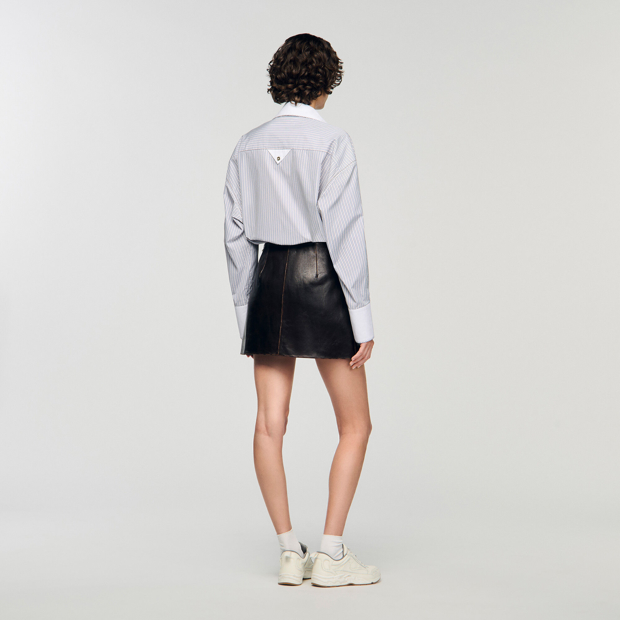 MINI AGED LEATHER SKIRT - 5