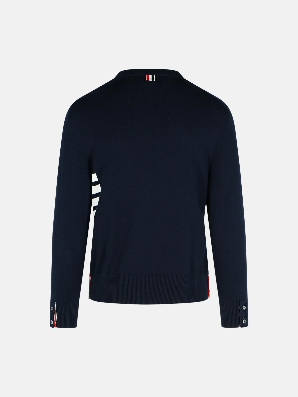 'STITCH' NAVY COTTON SWEATER - 3
