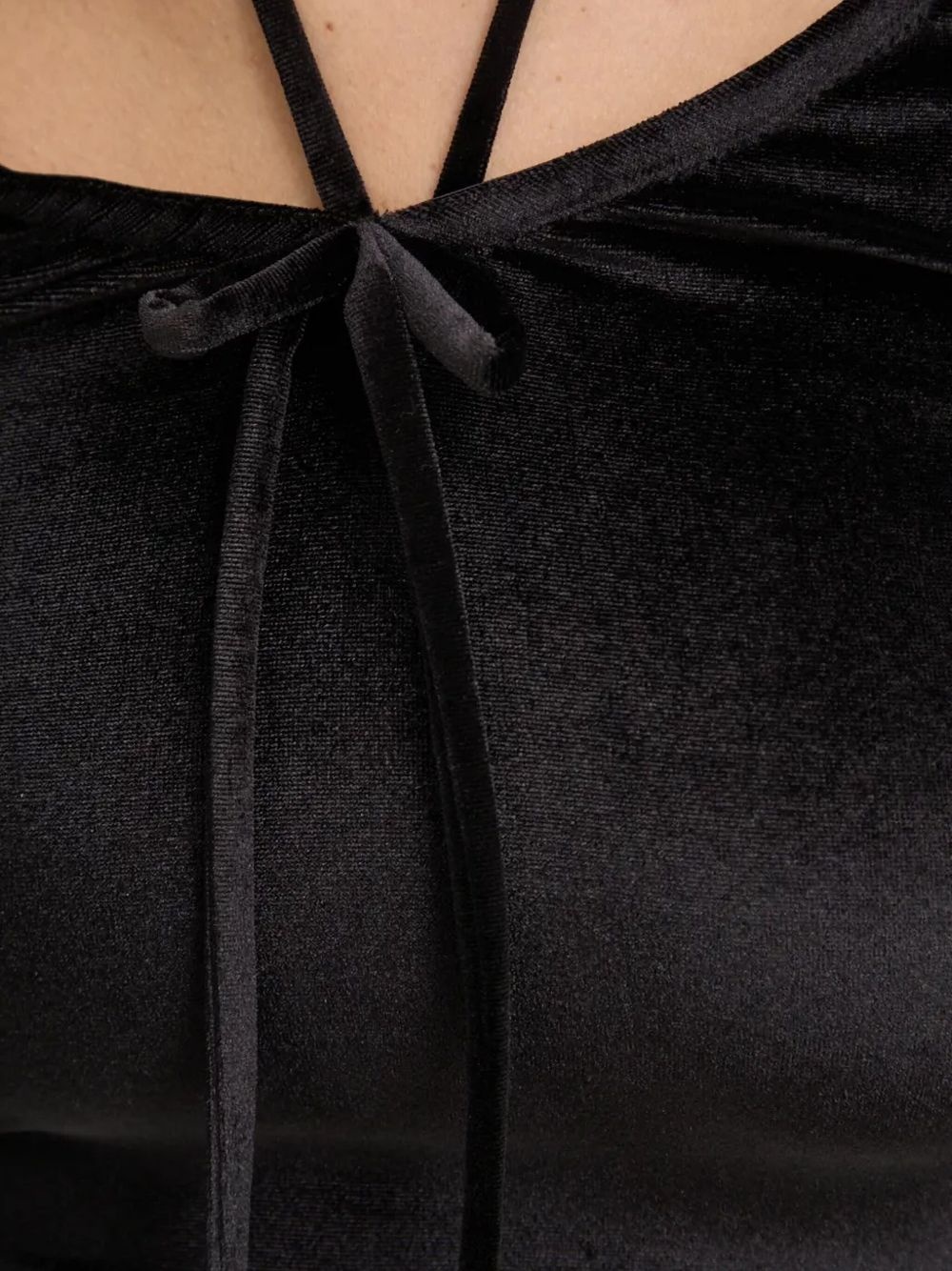 tie-neck velvet top - 5