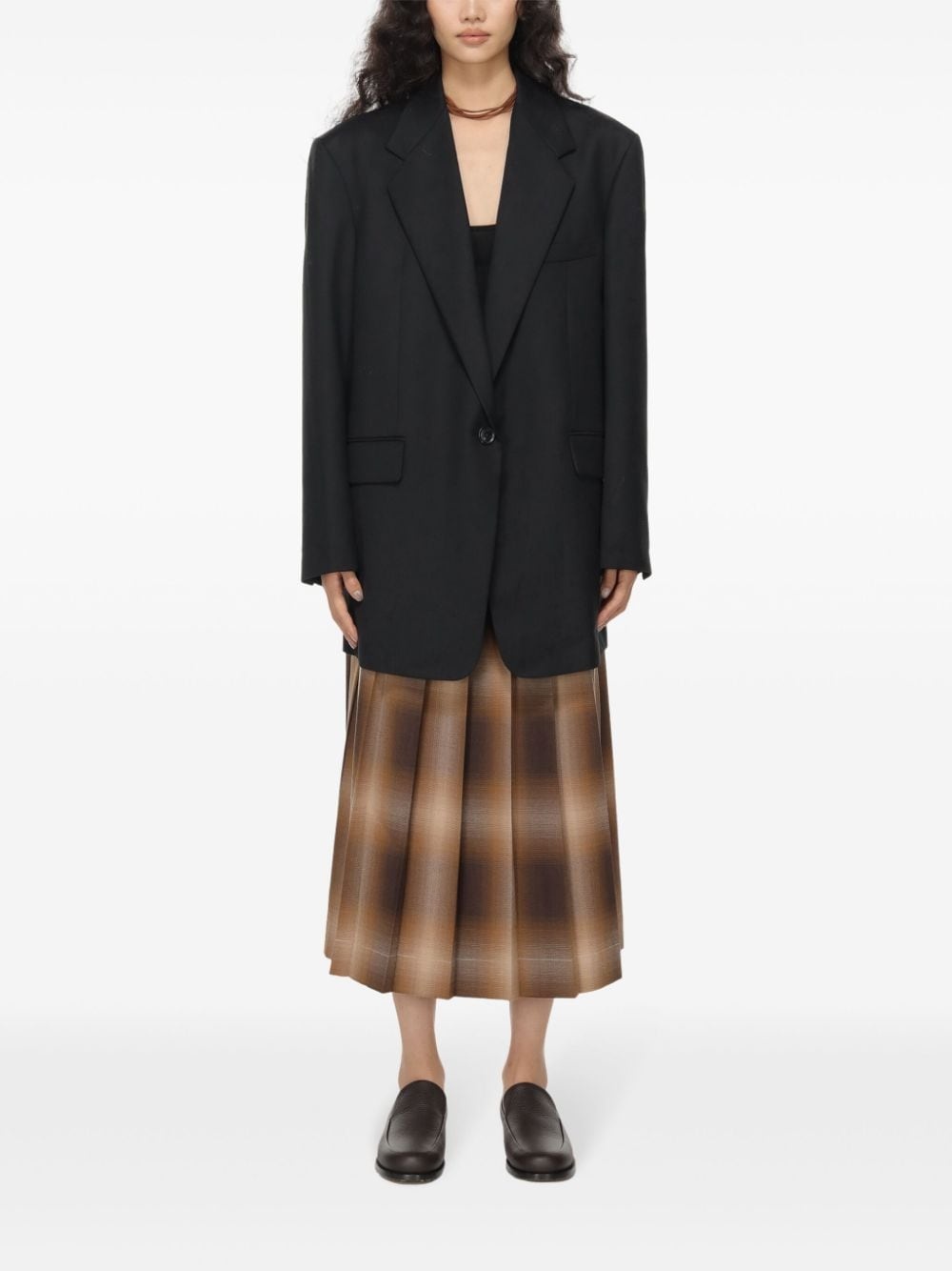 checked pleated skirt - 2