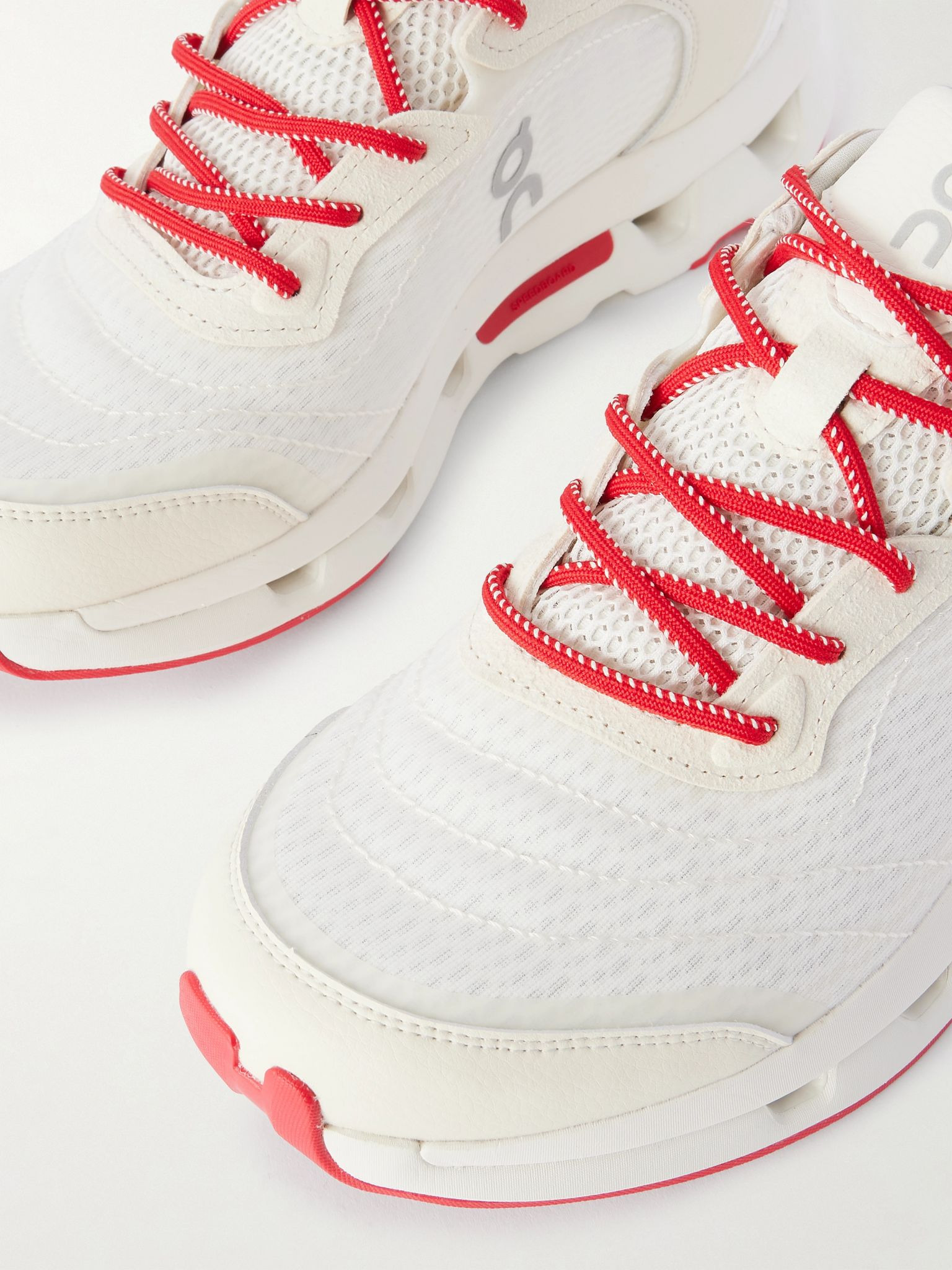 + Zendaya Cloudzone Moon rubber-trimmed recycled-mesh sneakers Ivory - 4