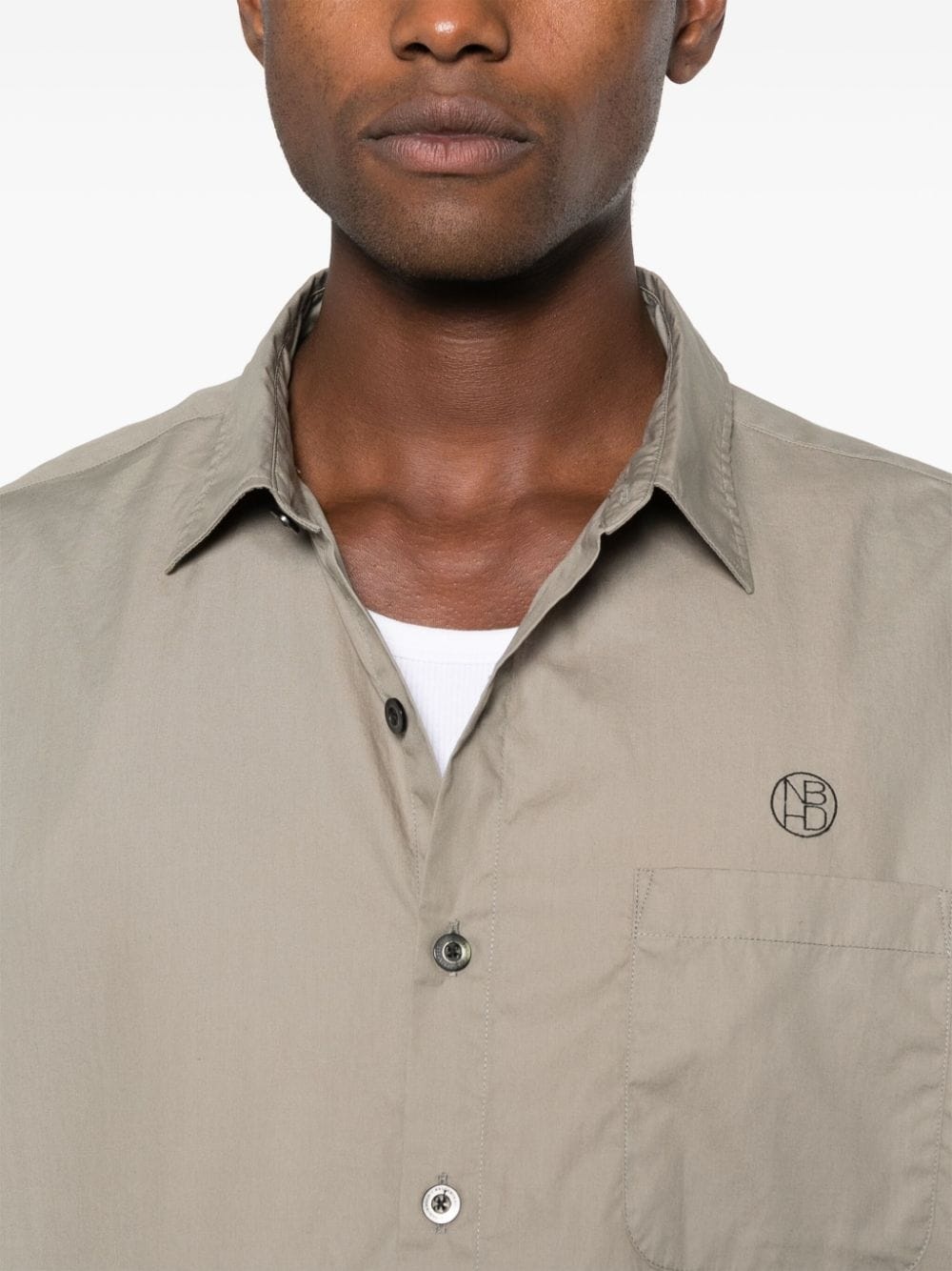 logo-print cotton shirt - 5