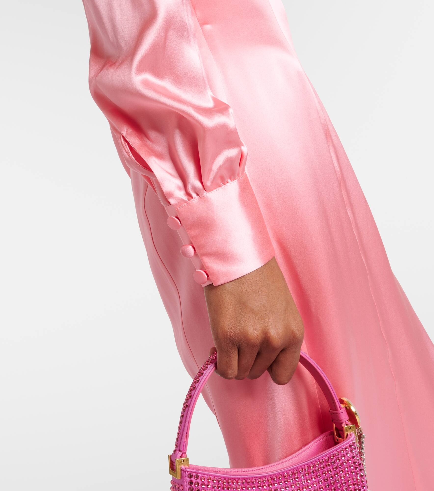 Silk satin midi dress - 5