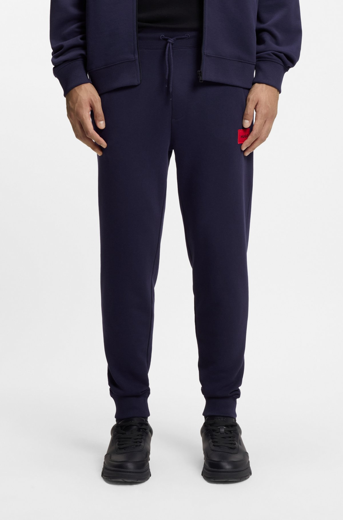 COTTON-TERRY TRACKSUIT BOTTOMS WITH LOGO LABEL - 2