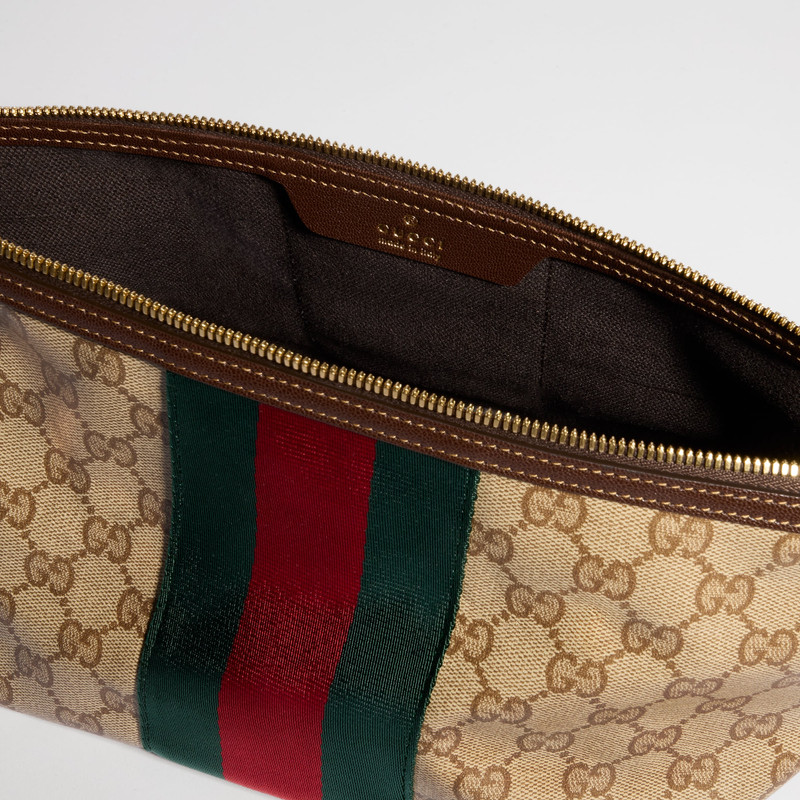 Small GG toiletry case with Web 8