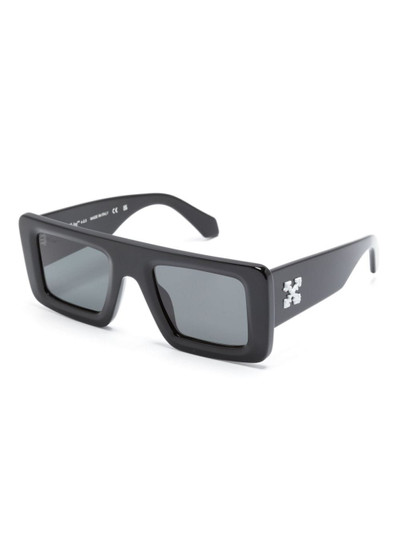 Off-White logo-plaque square-frame sunglasses outlook