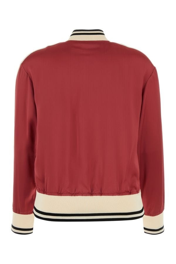 Palm Angels Tiziano red viscose bomber jacket