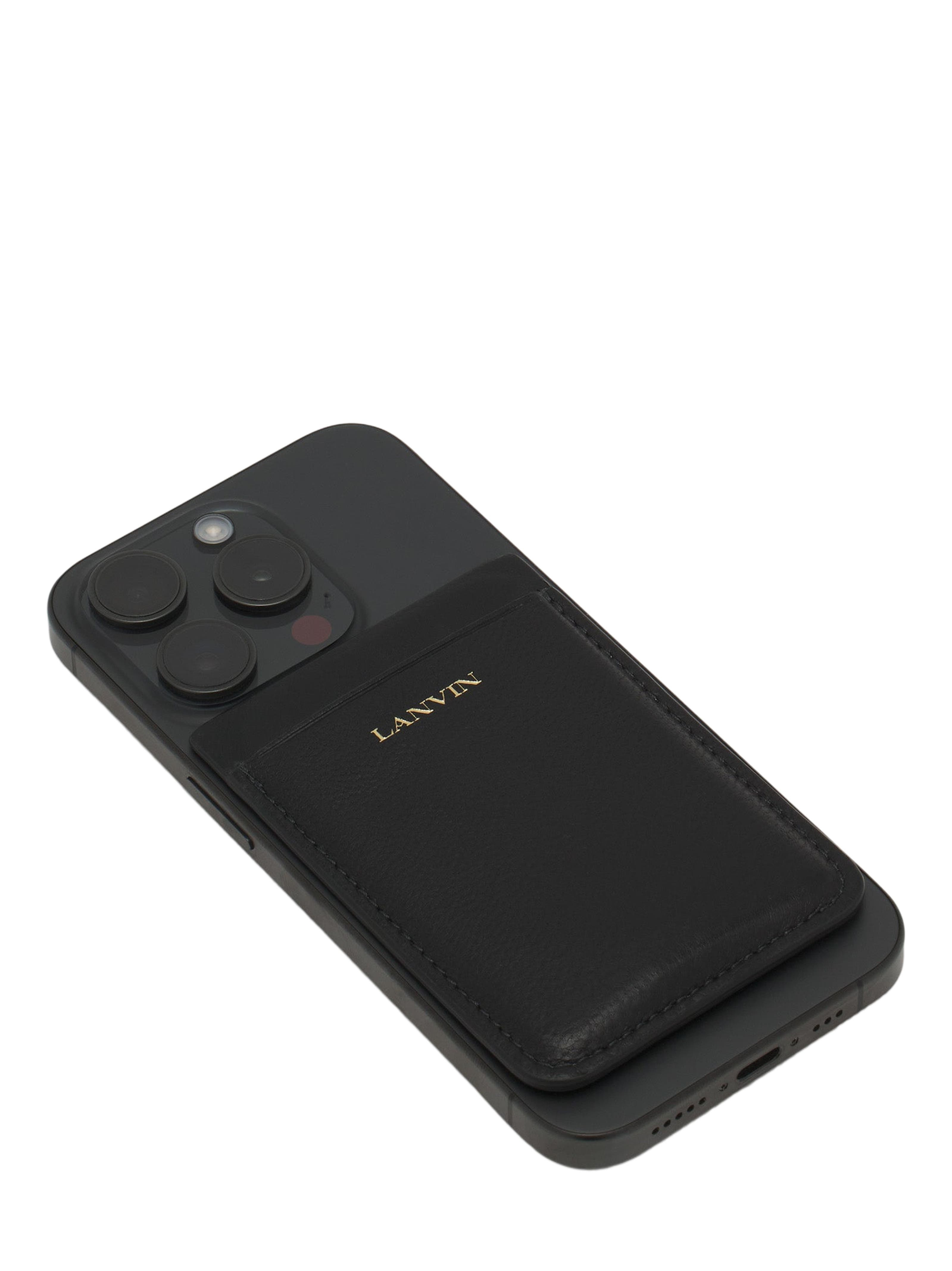 Lanvin Magnetic Leather Cardholder in Black at Nordstrom - 4