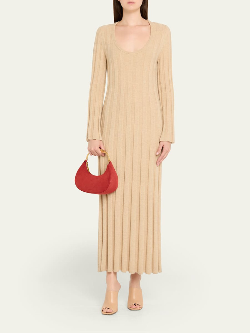 SIMKHAI Nixi Suede Twist Top-Handle Bag outlook