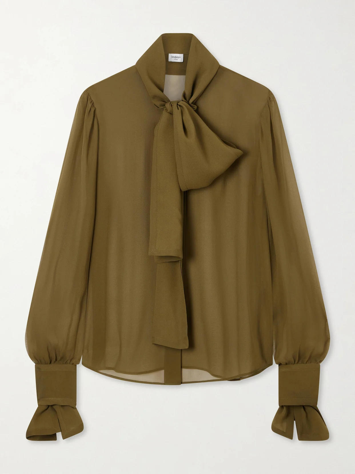 Crepe Mesh Silk Blouse - 1