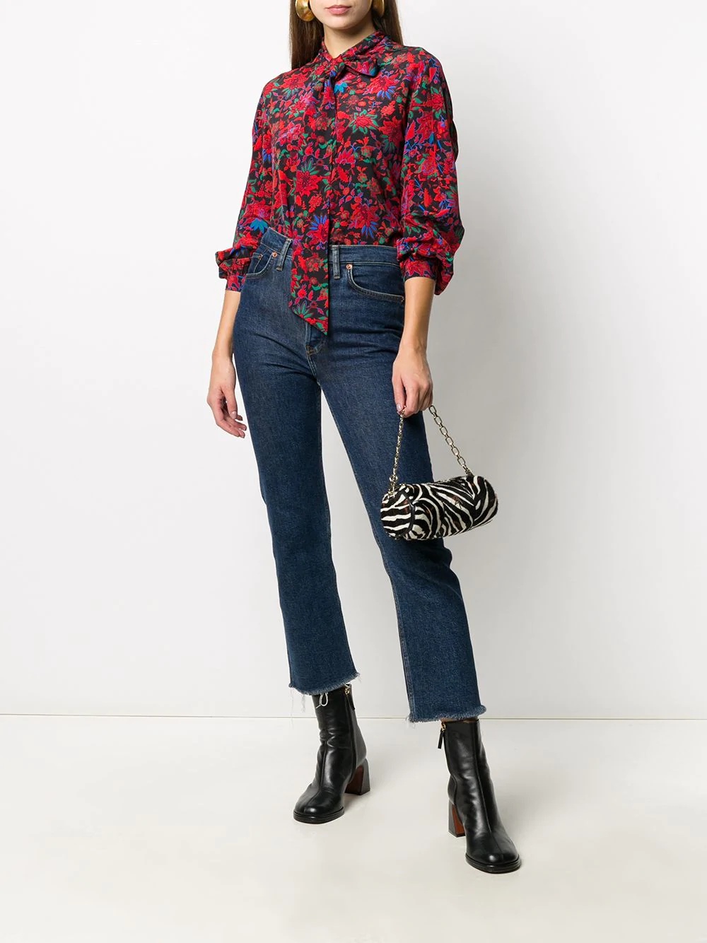 pussy bow floral-print blouse - 2