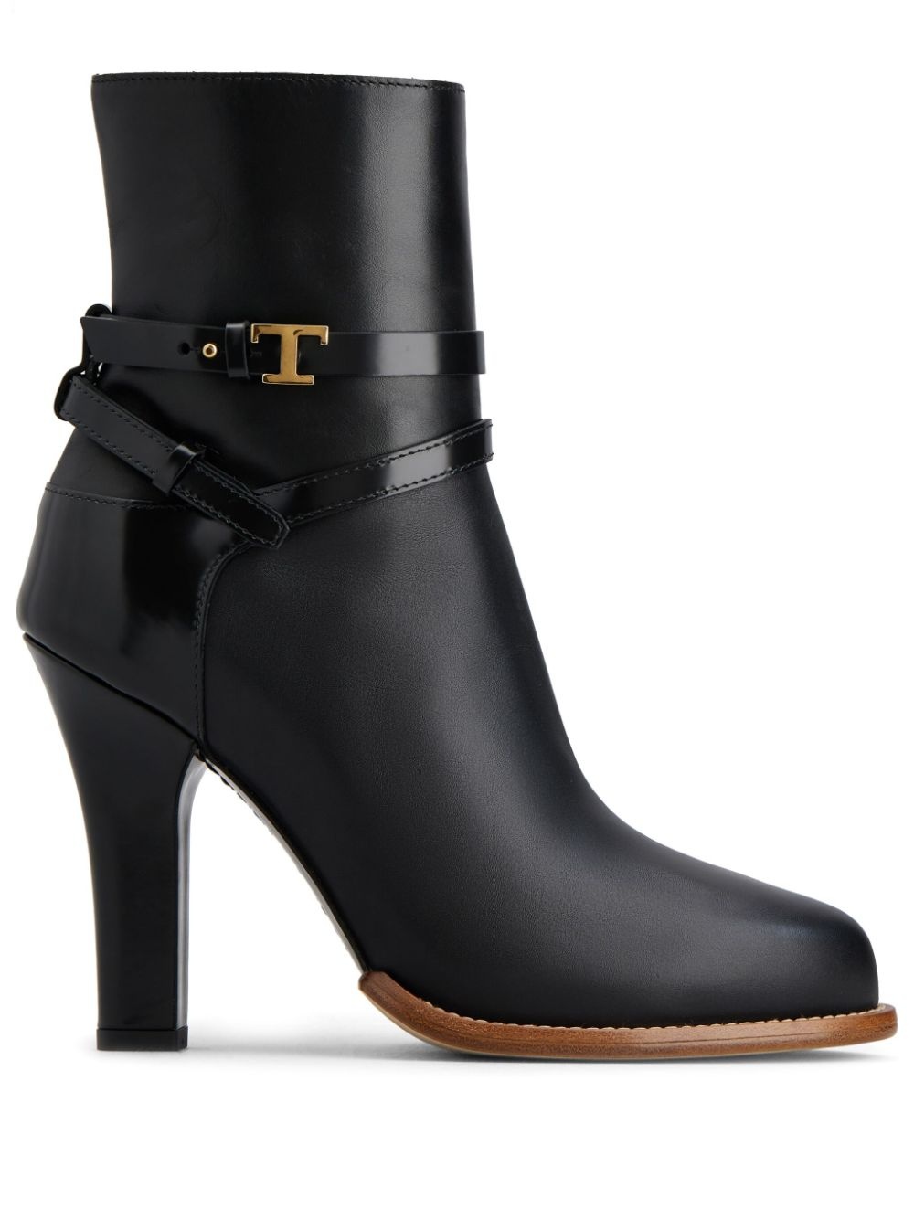 logo-plaque leather boots - 1