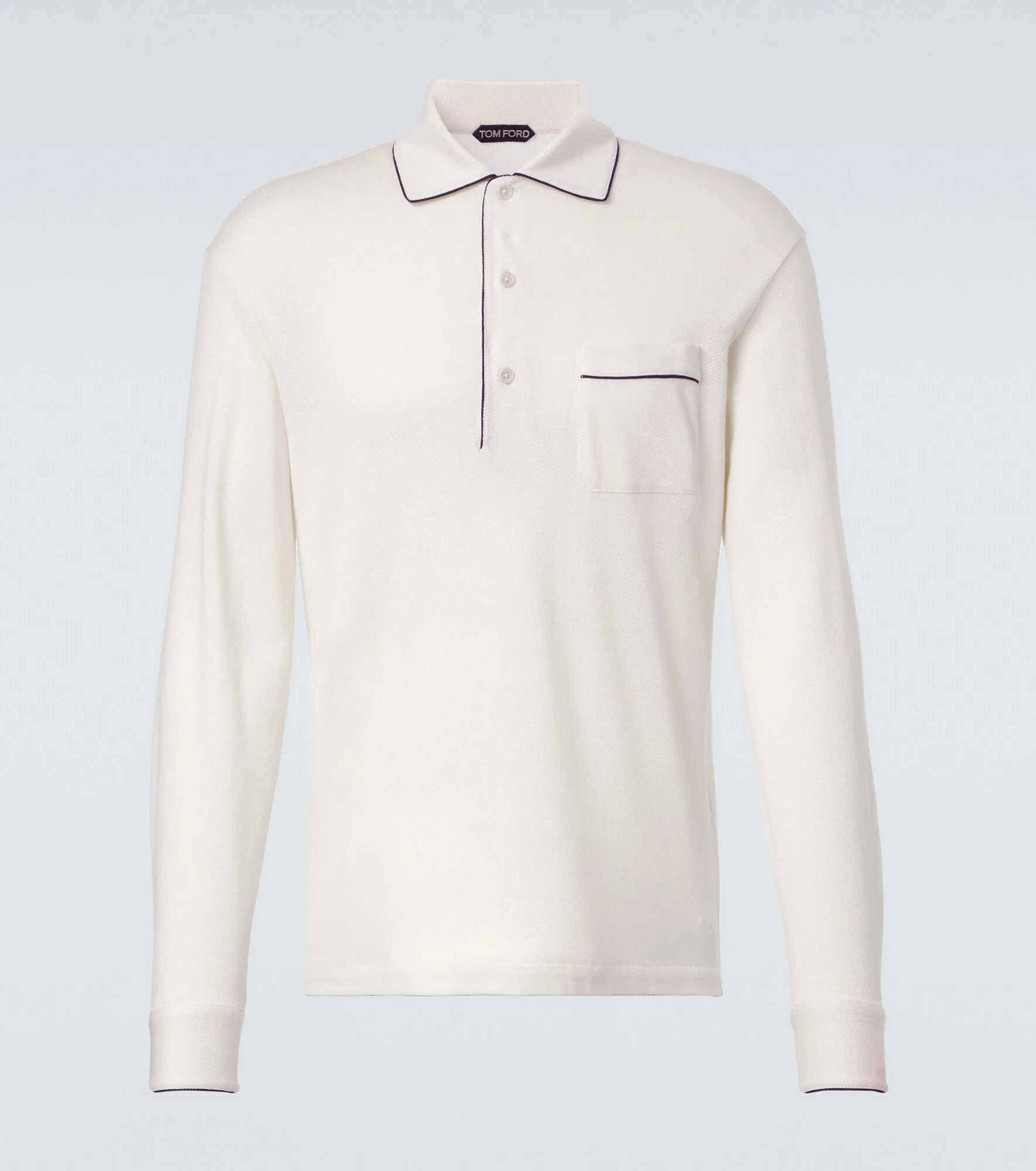 Silk and cotton piqué polo shirt - 1