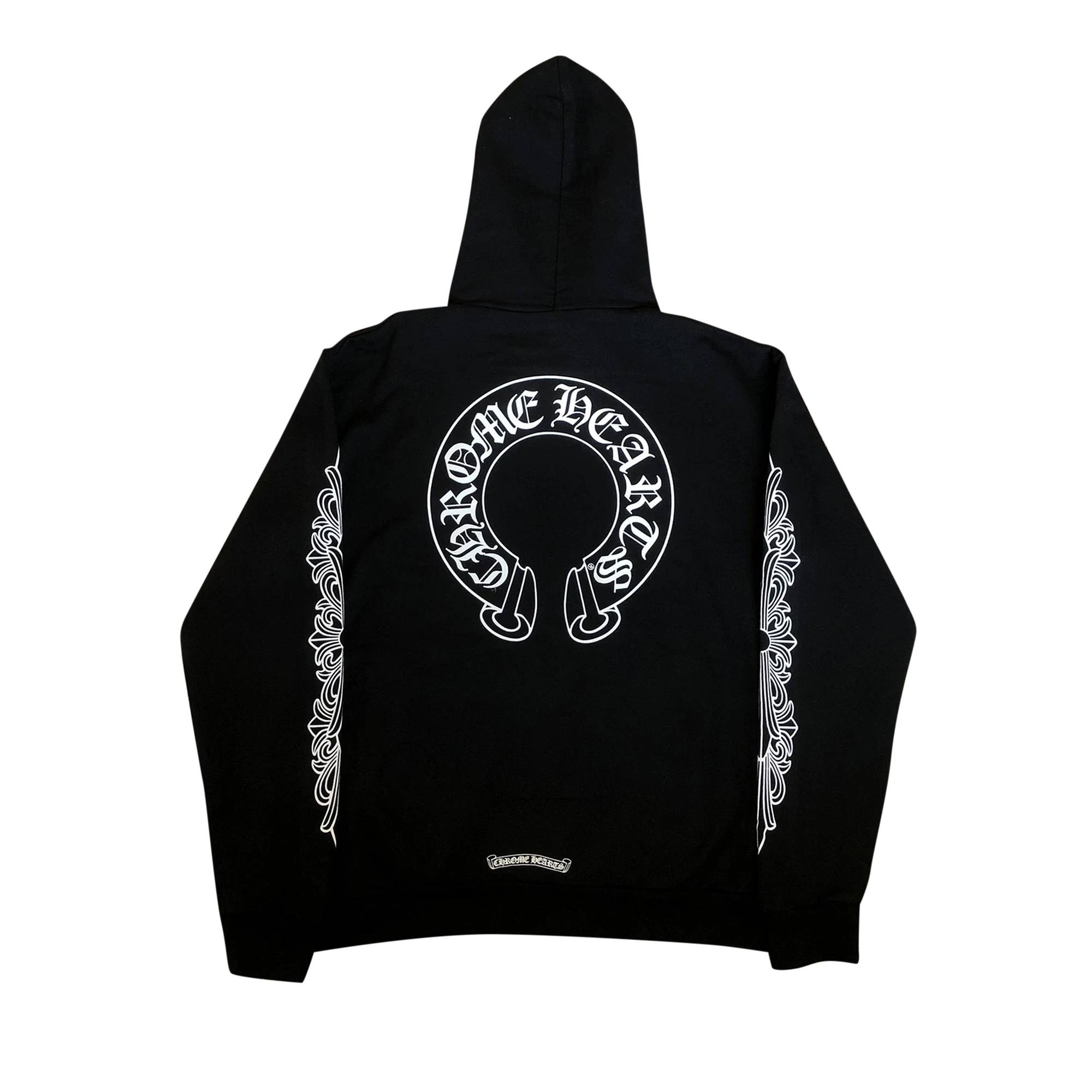 Chrome Hearts Horseshoe Floral Hoodie 'Black' - 2