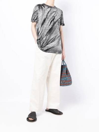 Avant Toi Mangrovie-print linen T-shirt outlook