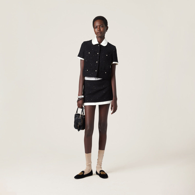 Miu Miu Single-breasted bouclé jacket outlook