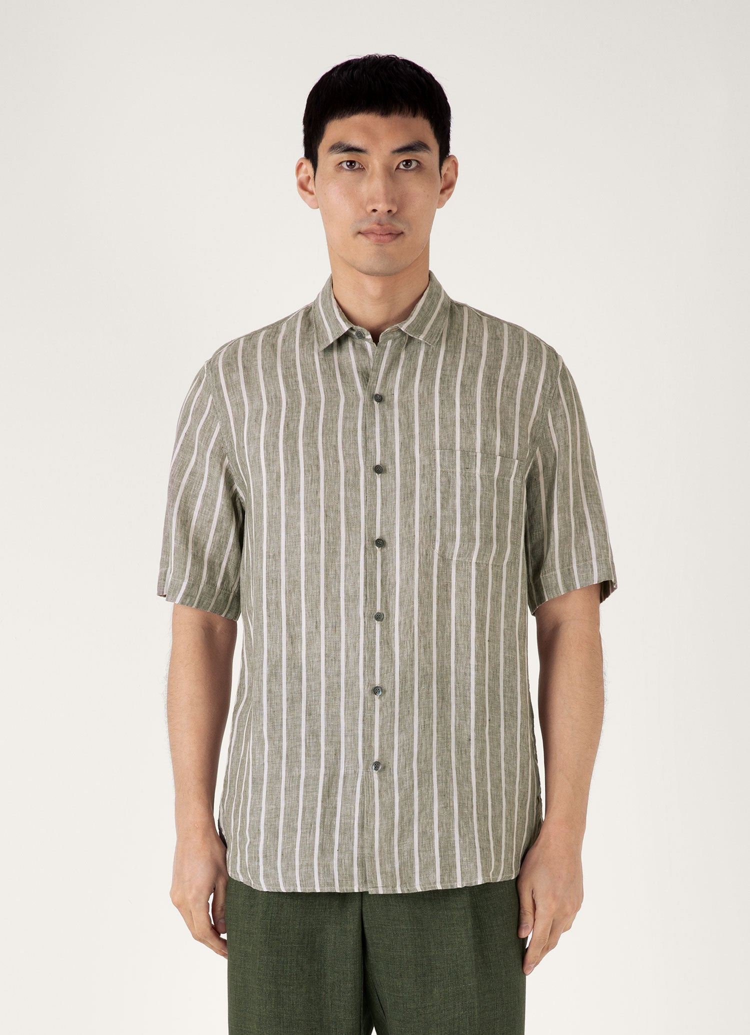 Short Sleeve Linen Shirt - 2