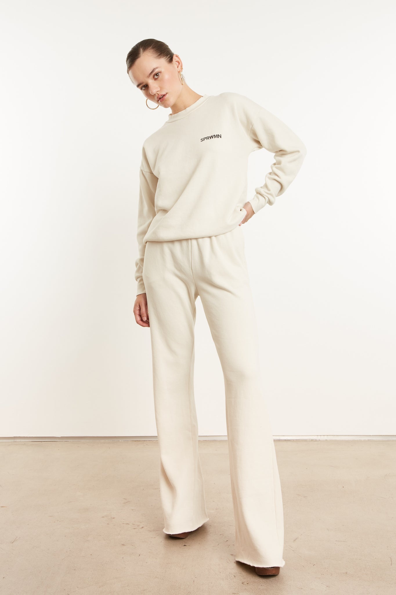 VINTAGE WHITE FLEECE STRAIGHT LEG SWEATPANTS - 3