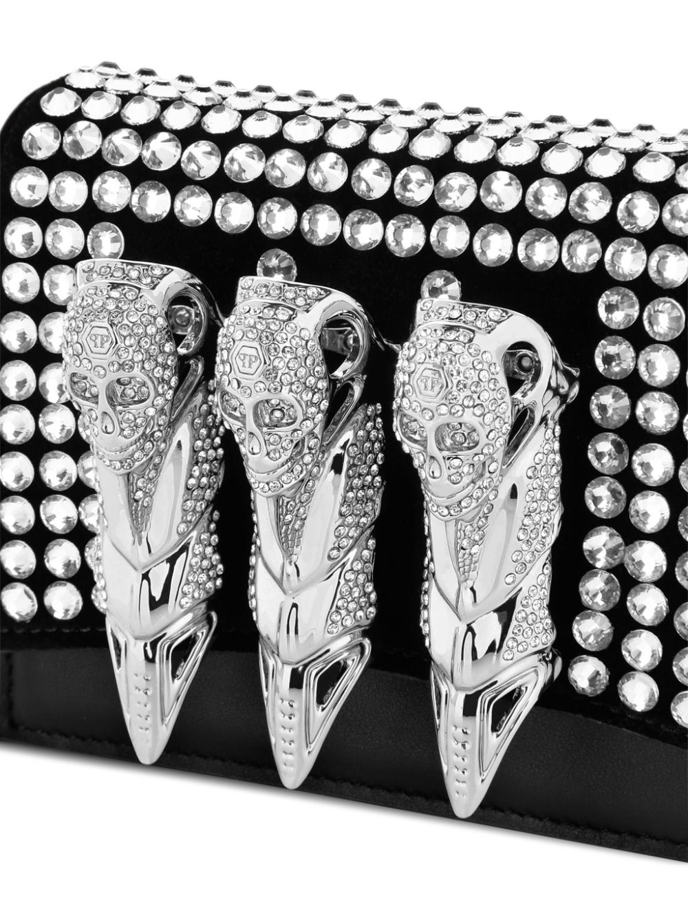 skull knuckle rings flap shoulder bag - 4