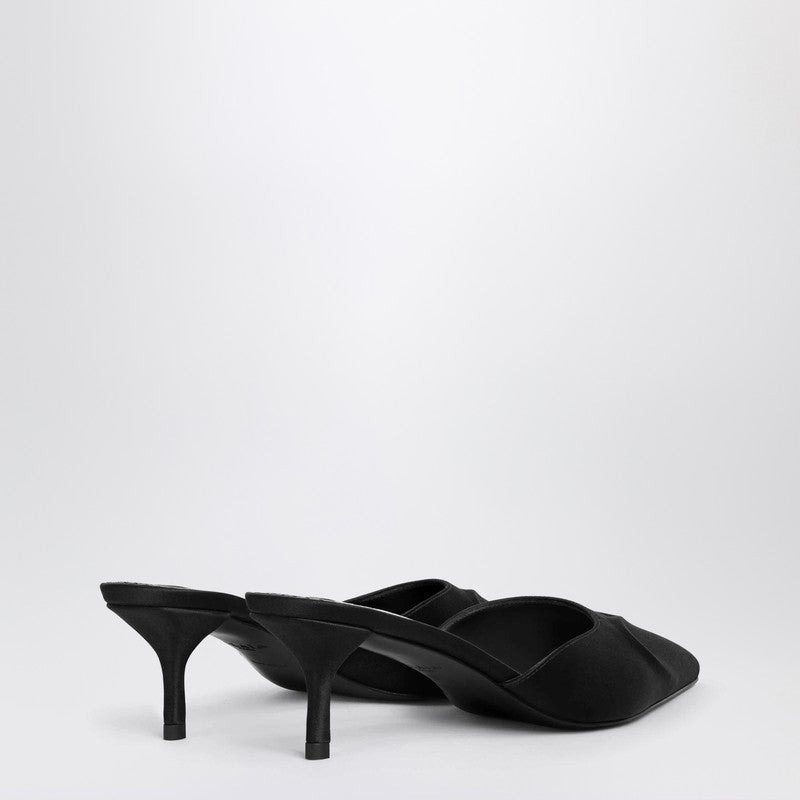 Alaia Le Coeur Mule In Black Satin Women - 2