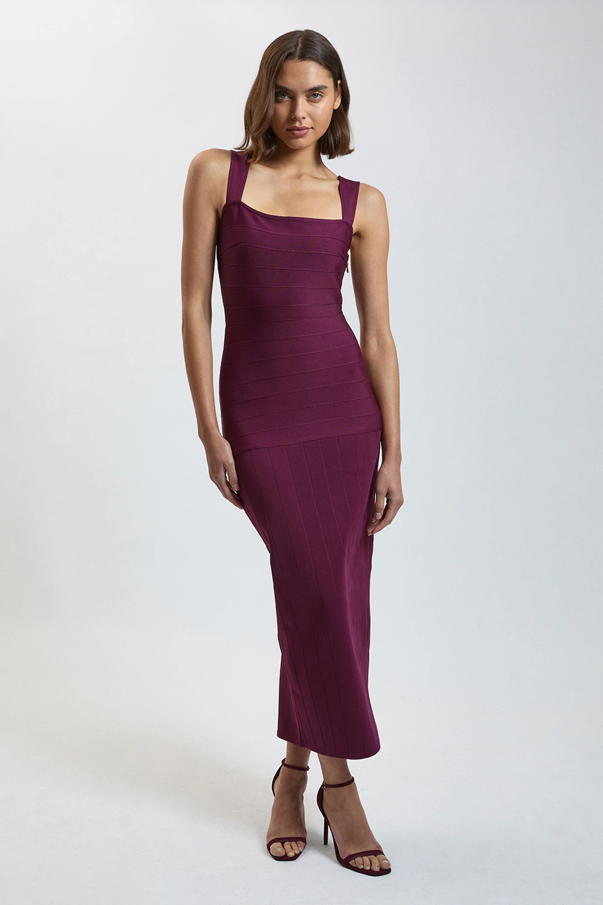 Figure Form Bandage Strappy Knit Maxi Dress - 1