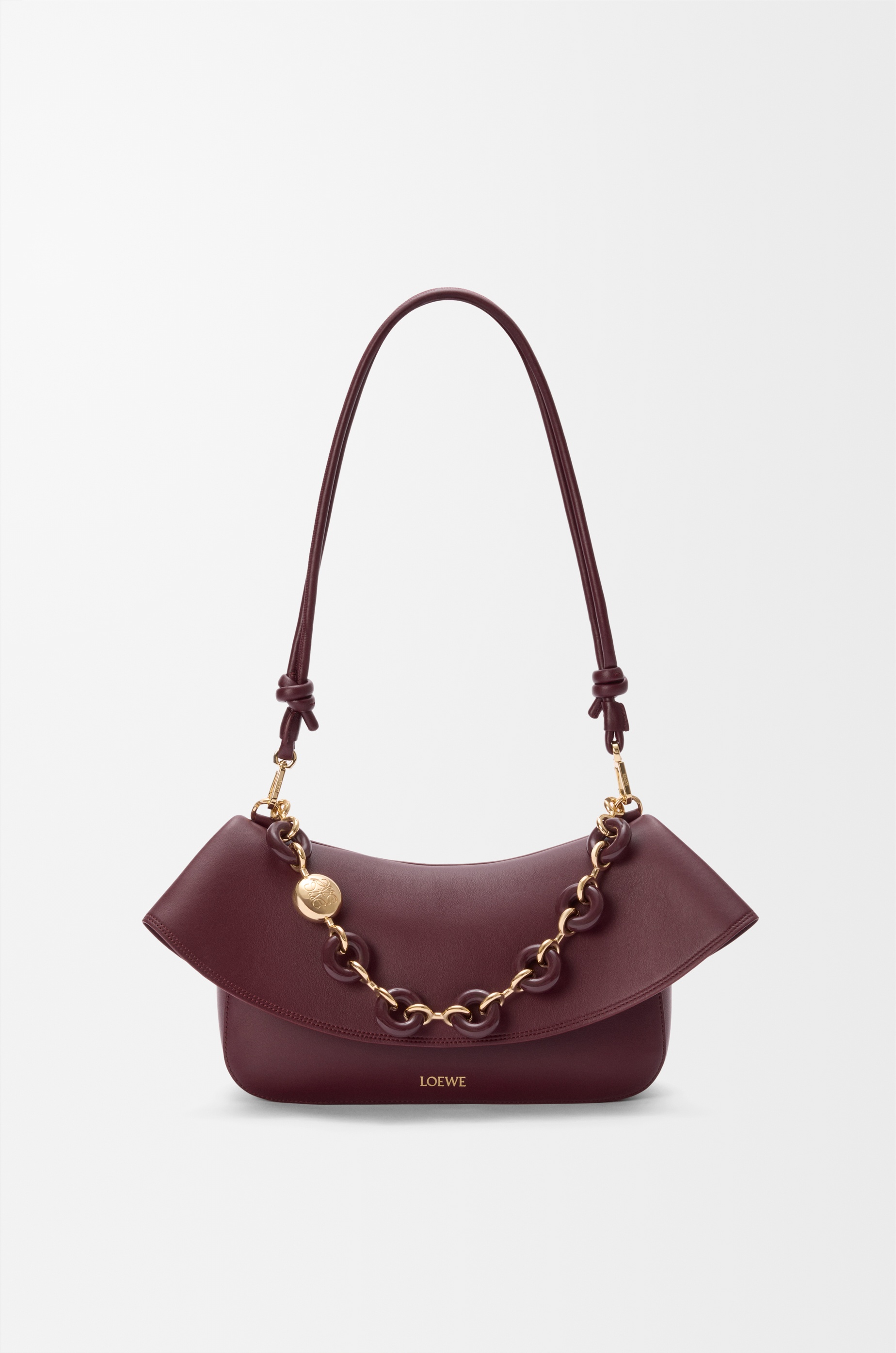 ショルダーバッグ・ポシェット LOEWE OLA MEDIUM BAG IN DARK BURGUNDY Loewe Ola Medium Shoulder Bag in Calfskin Leather - Bergdorf