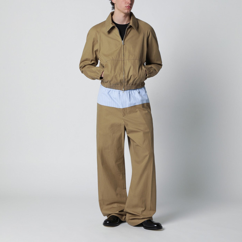 Dries Van Noten Beige cotton-blend zip-up jacket outlook
