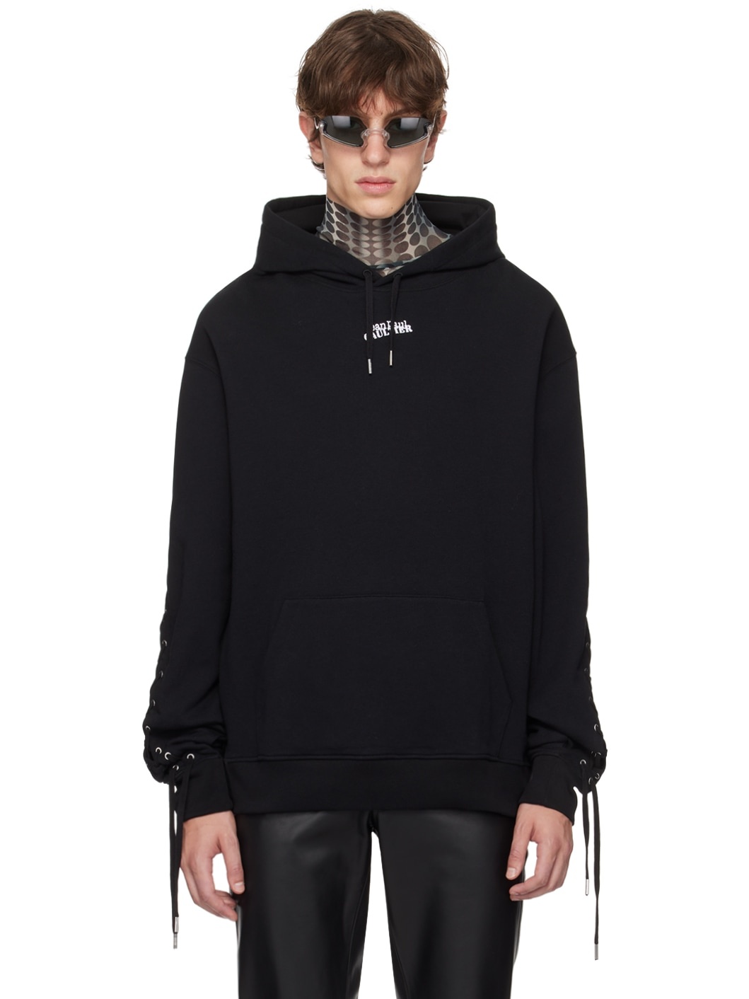 Black Laced Hoodie - 1