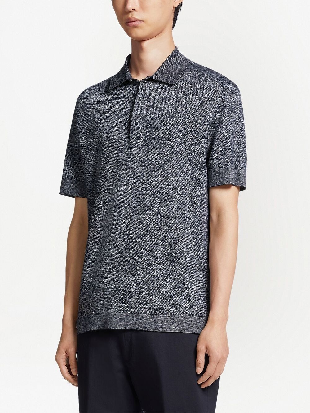 short-sleeve jacquard polo shirt - 2