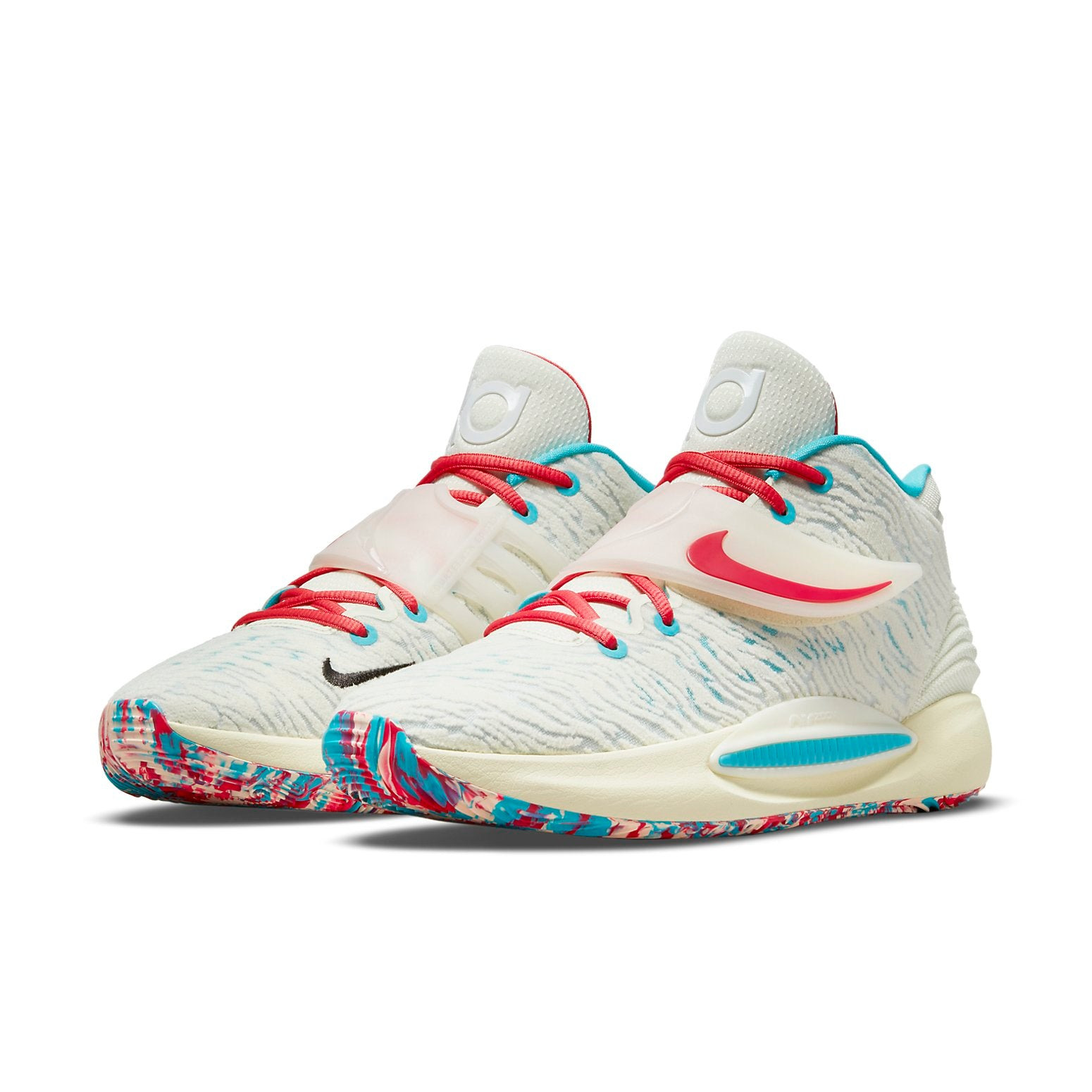 Nike KD 14 EP 'White Aqua Blue Multi-Color' CZ0170-700 - 3