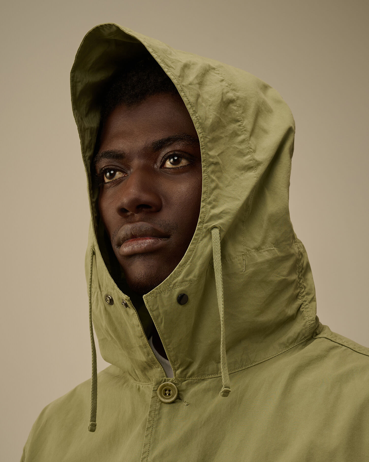 Organic Gabardine Hooded Zipped Overshirt - 6